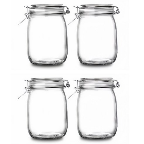 다용도 밀폐 유리병, 4개, 750ml