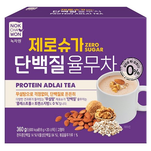 녹차원 제로슈가 단백질 율무차, 1개, 20개입, 18g