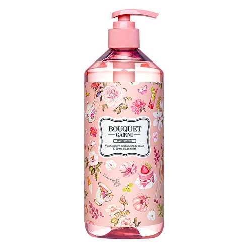 부케가르니 비타콜라겐 퍼퓸 바디워시 화이트머스크, 750ml, 1개