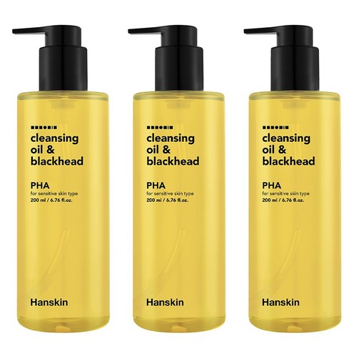 한스킨 PHA 민감성 클렌징오일 앤 블랙헤드, 200ml, 3개