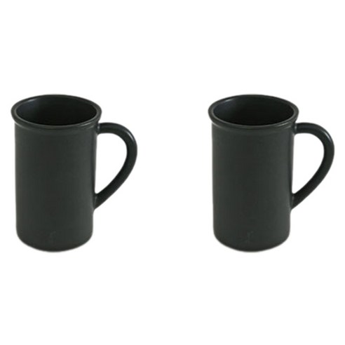 에라토 스탠다드 롱 도자기 손잡이 머그컵 450ml, 웜블랙, 2개