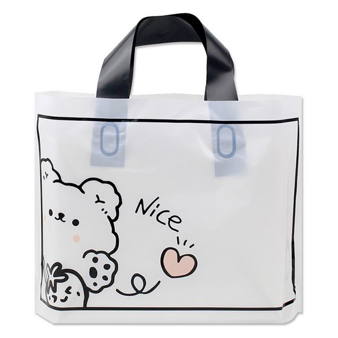 아이엔피 LDPE 손잡이 비닐백 대 40 x 30 cm, 05 나이스베어, 25개