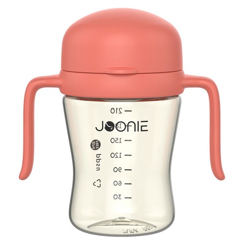 주니 유아용 뚜껑 일체형 자기주도컵 2세대 210ml, 1개, 핑크