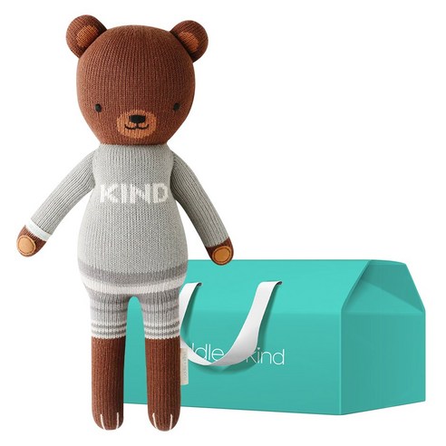 커들앤카인드 100% 핸드메이드 애착인형 + gift box 세트, 리틀 올리버 베어(인형), 1세트