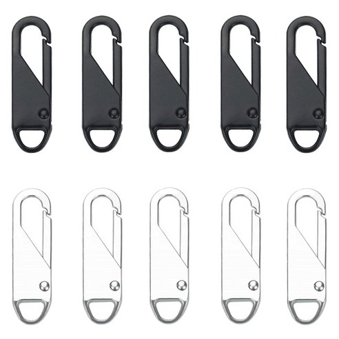 모나코올리브 초간편 지퍼 손잡이 2종 x 5p 세트, 블랙 + 실버, 1개
