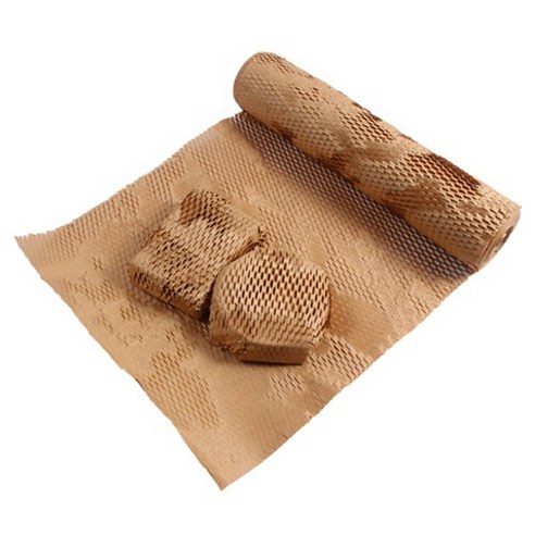 더깔끔 벌집 크라프트 완충재 뽁뽁이 포장지 30cm x 85m, 브라운, 1개
