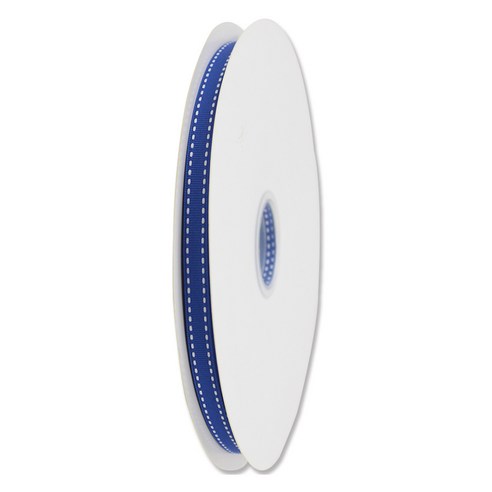 아이엔피 2줄 스티치 리본 10mm, 블루, 1개, 45m