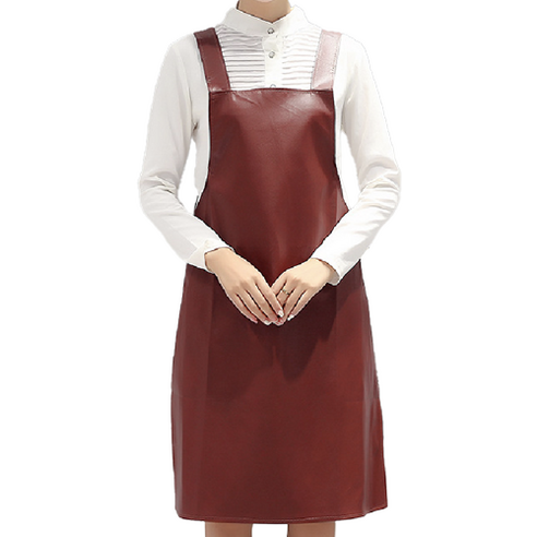 케리코 작업용 방수 레더 앞치마, 자홍