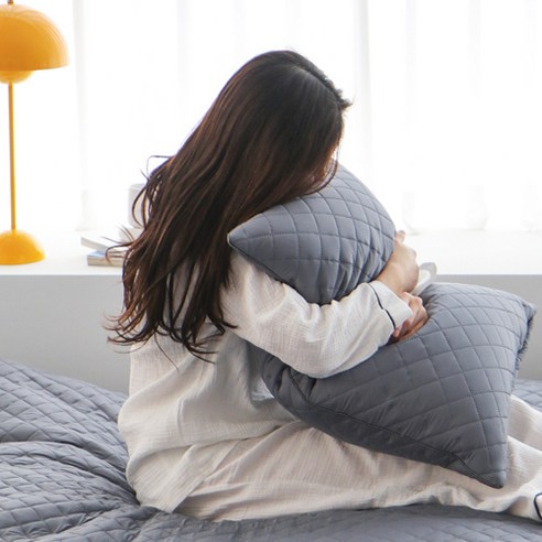 베이직톤 진드기케어 통세탁 호텔 베개, 그레이, 1개