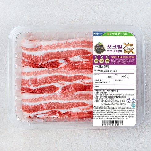 포크빌 농협 포도먹은 돼지 삼겹살 구이용 (냉장), 1개, 300g