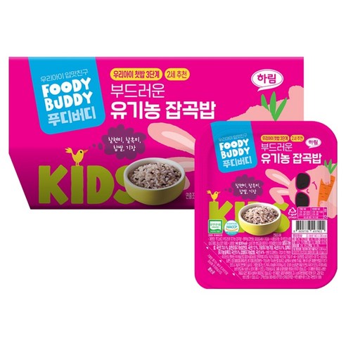 푸디버디 부드러운 유기농 잡곡밥, 3개, 140g, 잡곡