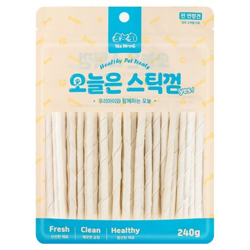 예스몽 강아지 오늘은 스틱껌 덴탈껌, 소가죽, 240g, 1개