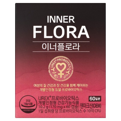 유한건강생활 이너플로라 UREX 프로바이오틱스 유산균, 60정, 1개