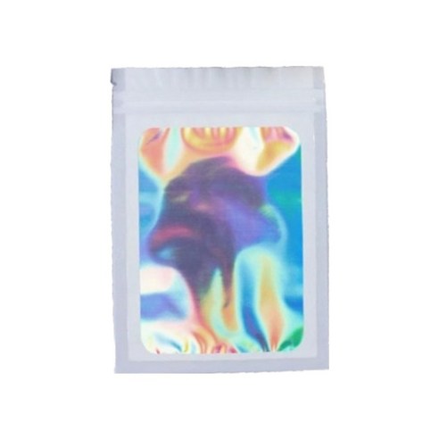 올하이 컬러풀 오로라 다용도 OPP 소품 포카 포장 지퍼백 슬리브 포장봉투 7.5 x 10 cm, 100개, 화이트