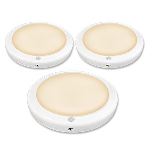 LED 스마트 원형 센서등 15W, 화이트 + 전구색, 3개