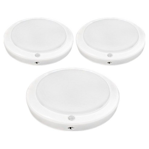 LED 스마트 원형 센서등 15W, 화이트 + 주광색, 3개