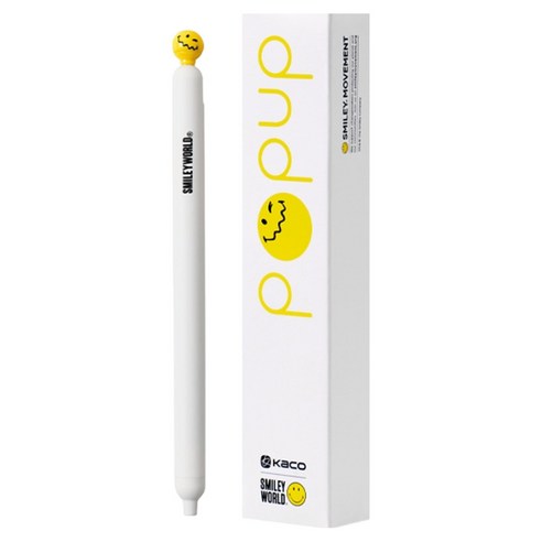 카코 스마일리 팝업 젤펜 0.5mm, 화이트, 1개