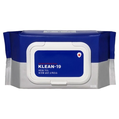 KLEAN 19 알코올 살균 소독 물티슈 캡형, 55g, 100매, 1개