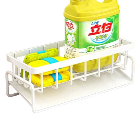 블럭마트 주방 싱크대 수세미 배수 보관랙 TYPE1, 1개, 화이트