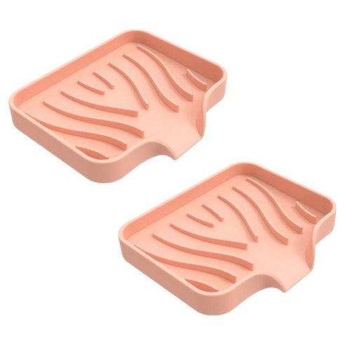 원이네 물빠짐 실리콘 비누받침대, 핑크, 2개
