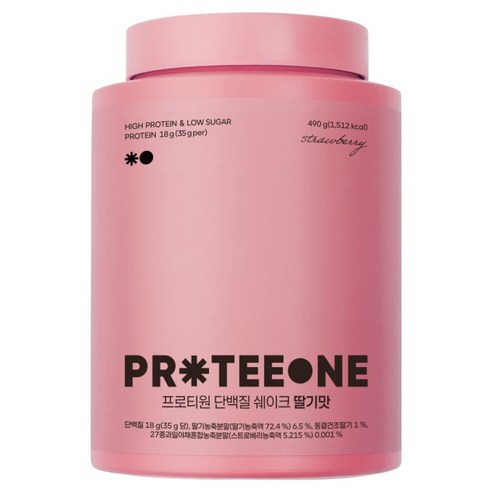 프로티원 단백질 쉐이크 딸기맛, 1개, 490g