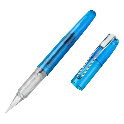 비투윈 문구 투명 소프트 헤드 만년필, 0.4mm, 블루