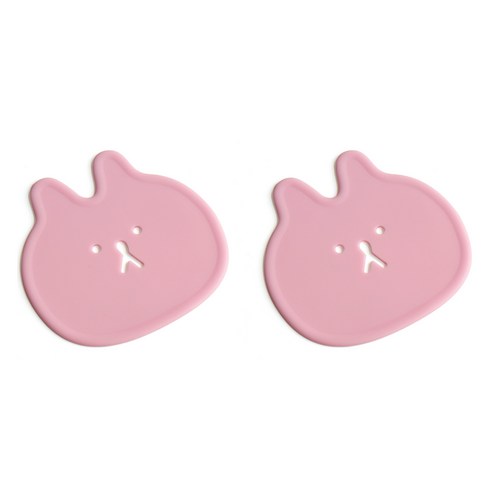 에이드엘 펀칭래빗 실리콘 컵받침, 인디핑크, 2개