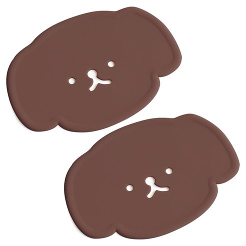 에이드엘 펀칭퍼피 실리콘 컵받침, 초코브라운, 2개