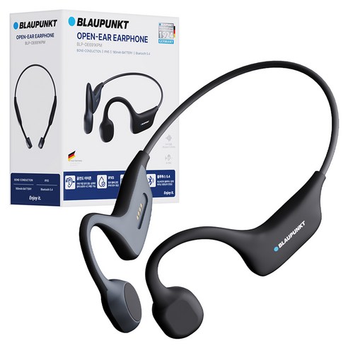 블라우풍트 Ai ENC 블루투스 IPX5방수 골전도 이어폰, BLP-OE691KPM, 블랙