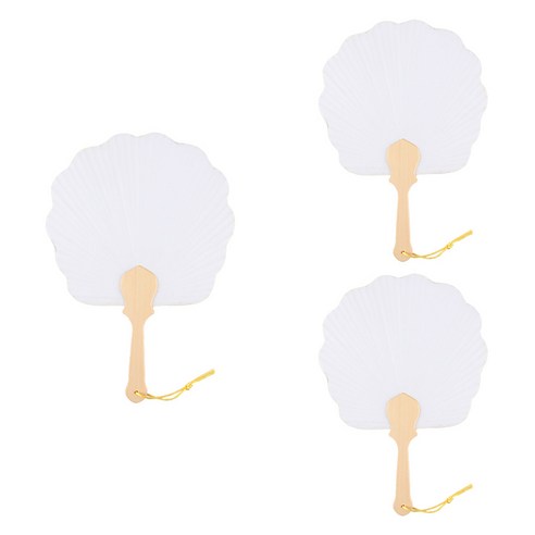 꽃부채, 흰색 + 베이지, 3개