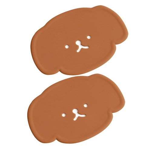 에이드엘 펀칭 퍼피 실리콘 컵받침, 카라멜, 2개