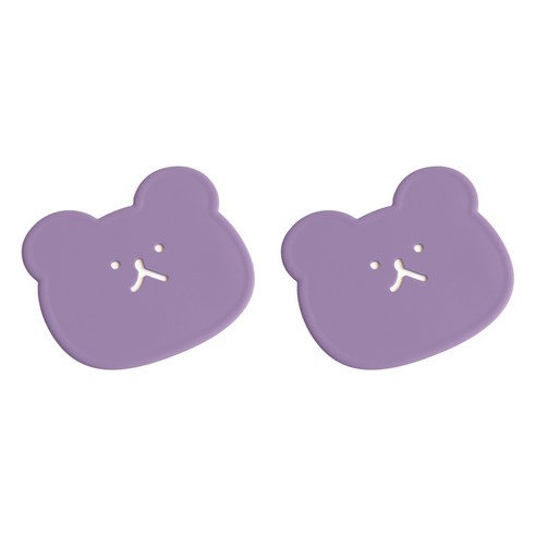 에이드엘 펀칭베어 실리콘 컵받침, 라일락, 2개