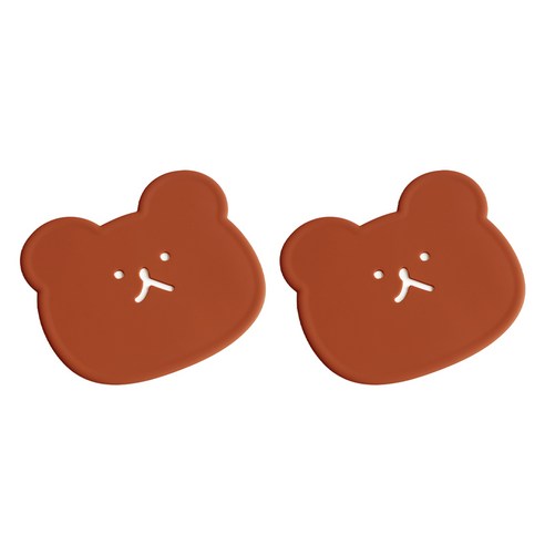 에이드엘 펀칭베어 실리콘 컵받침, 메이플, 2개