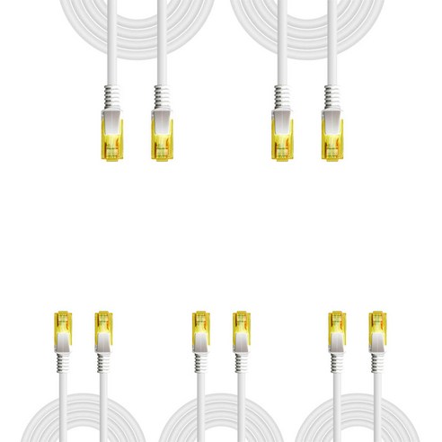 넥스트유 케스오 UTP CAT 6 기가 랜케이블, 3m, 5개, 화이트