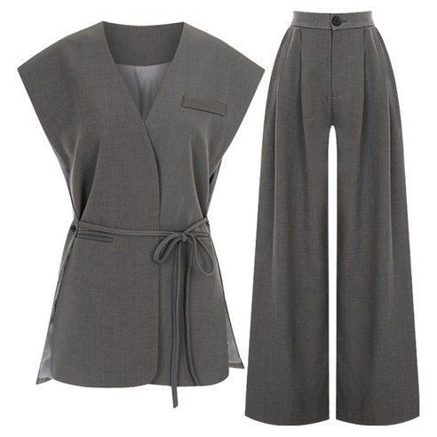 사이드 버튼스트랩 베스트 + 슬랙스세트 V5A-CSE013