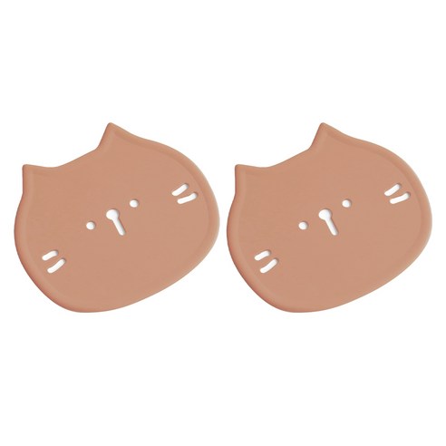 에이드엘 펀칭캣 실리콘 컵받침, 브릭레드, 2개
