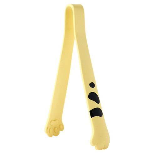 이지실리 실리콘 캐치캣 고양이 주방집게 중 19cm, 옐로우, 1개
