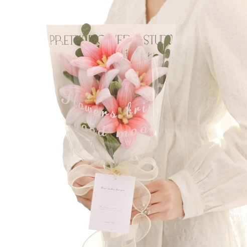 에버리즈 모루 꽃다발 만들기 DIY키트 세트, 1세트, 06 백합