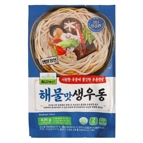 칠갑농산 해물맛생우동, 1개, 426g