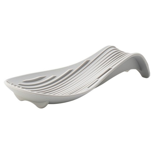조이더 실리콘 국자 받침 조리도구 거치대 10 x 23 x 6 cm, 연그레이, 1개