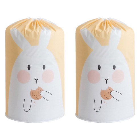 withWIN PEVA 옷 의류 이불 보관주머니, 옐로우토끼, 2개