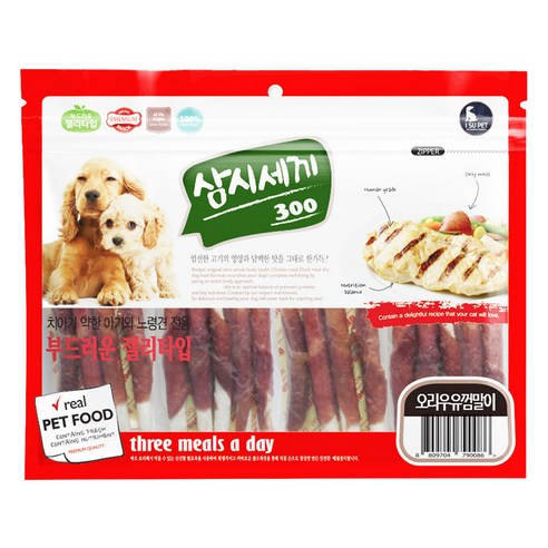 이수펫 삼시세끼 반려동물 오리 우유껌말이 육포, 300g, 1개, 혼합맛(오리가슴살/우피)