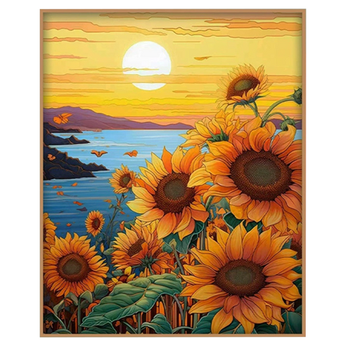 썬문 diy 행운 희망의 상징 해바라기 그림 그리기, 해바라기 1, 1개