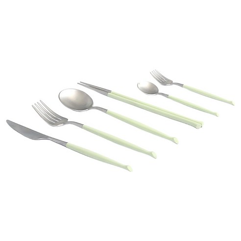 크리스테마 웨이브 커트러리 6종 세트, 그린, 1세트