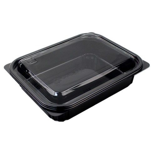 아이엔피 사각 샐러드 용기 블랙 690ml 20.5 x 16 x 4 cm SK-212, 50개, 1개입