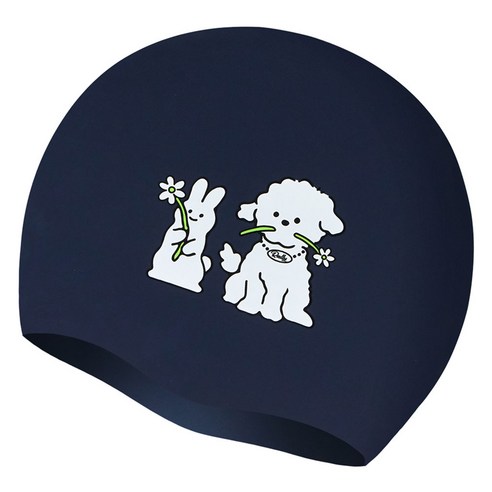 랠리 실리콘 수모 디자인 수영모자 PRUC902, Navy, 1개