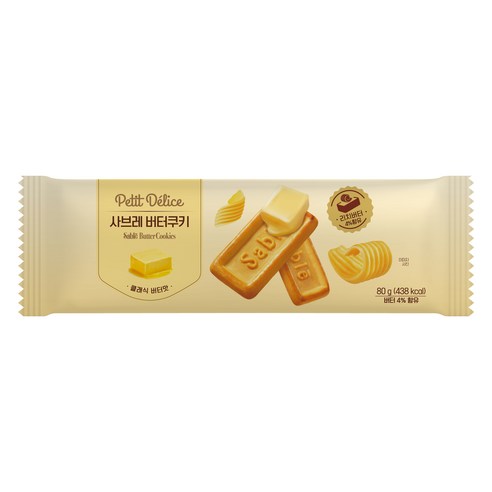 Petit Délice 사브레 버터쿠키, 1개, 80g