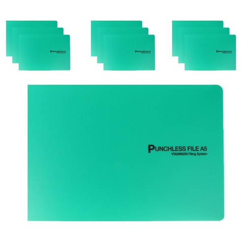 영오 세금계산서 PP 레버파일 A5, 녹색, 10개