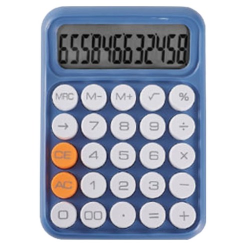 틱틱붐 레트로 파스텔 컬러 기계식 계산기, 딥블루, 1개