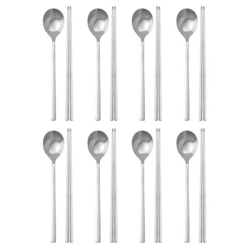 라온누리 국내생산 베이직 한식 수저세트, 8개, 숟가락 8p + 젓가락 8p